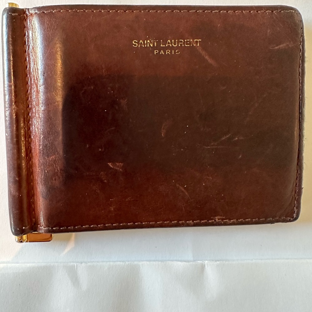 Saint Laurent Paris Vegetable Tanned money clip wallet